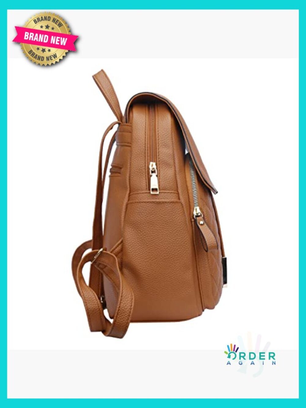Quilted Trendy Leather Backpack Purse Women Travel Daypack Shoulder Bag - Picture 3 of 6
